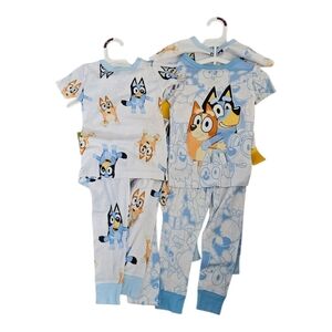 Bluey Bingo Toddler Pajama Set 4T NWT 4 Piece Sleepwear Kids Bluey PJs 2 Tops 2